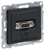 ARDEBO.de Legrand SEANO HD15 Anschlusseinheit + 3 mm Jack, geliefert inkl. Abdeckung, Schraubklemmen, anthrazit lackiert (765460)