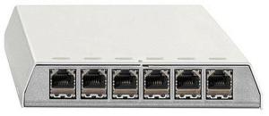 ARDEBO.de Rutenbeck PP-Cat.6A iso-6 Ap rw, 10 Gigabit-Patchpanel, geschirmt, Aufputz, für Tisch-/Wandmontage, REG-Montage mit Hutschienenadapter, 6 RJ45-Steckbuchsen, reinweiß (23611106)