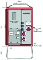 ARDEBO.de Walther Werke WAV0160R1 Anschlussverteilerschrank 44kVA, Zählerplatz, 3 CEE-Abgänge, 16-32A, 3x Schuko