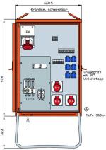 ARDEBO.de Walther Werke WV0363R1 Verteilerschrank 55kVA mit RCD Typ B und RCD Typ A, 10 LS, 4 CEE-Abgänge 16-63A und 6 Schukos
