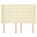 Kopfteil mit Ohren Creme 147x16x118/128 cm Kunstleder