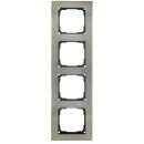 ARDEBO.de - OPUS-FUSION E-Rahmen 4-f., sw Edelstahl silber/schwarz