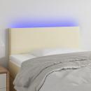 LED Kopfteil Creme 80x5x78/88 cm Kunstleder
