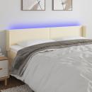 LED Kopfteil Creme 203x16x78/88 cm Kunstleder