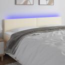 LED Kopfteil Creme 200x5x78/88 cm Kunstleder