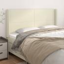 Kopfteil mit Ohren Creme 203x16x118/128 cm Kunstleder