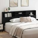 Kopfteil Schrank mit Regal Schwarze Eiche 220 x 19 x 101.5 cm