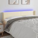 LED Kopfteil Creme 163x16x78/88 cm Kunstleder