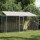Hundekäfig Silber 400 x 200 x 256 cm Verzinkter Stahl