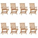 Klappbare Gartenstühle 8 Stk. Massivholz Teak