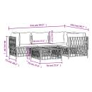 5-tlg. Garten-Lounge-Set mit Kissen Weiß Stahl