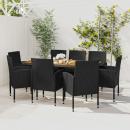 9-tlg. Garten-Essgruppe Poly Rattan Schwarz