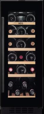ARDEBO.de AEG AWUS020B5B 5000 Weintemperierschrank, 29,5 cm breit, 20 Standardweinflaschen, LED Beleuchtung, 6 Holzablagen, schwarz