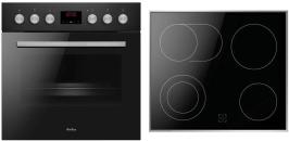 ARDEBO.de Amica ACHE 9336 SM EEK: A Einbauherdset mit Glaskeramikkochfeld, 60 cm breit, 65 L, CoolDoor3, Zweikreis-Zone, Bräter-Zone, Edelstahl