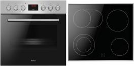 ARDEBO.de Amica ACHE 9335 E EEK: A Einbauherdset mit Glaskeramikkochfeld, 60 cm breit, 65 L, 9 Backofenfunktionen, Zweikreis-Zone und Bräter-Zone, Edelstahl