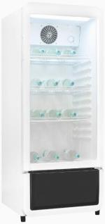 ARDEBO.de Exquisit GKS180-GT-Dweiß Stand Glastürkühlschrank, 54 cm breit, 200 L, No Frost, 3 Ablagen, weiß