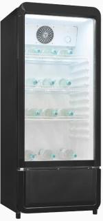 ARDEBO.de Exquisit GKS180-GT-430Dschwarz Stand Glastürkühlschrank, 54 cm breit, 200 L, No Frost, 3 Ablagen, schwarz