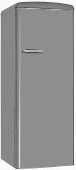 ARDEBO.de Exquisit RKS325-V-H-161E Retro Vollraumkühlschrank, 54,5 cm breit, 229 L, LED-Innenbeleuchtung, grau