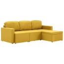 ARDEBO.de - Modulares 3-Sitzer-Schlafsofa Gelb Stoff