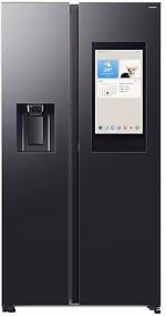ARDEBO.de Samsung RS90F66BEFEF Stand Side-by-Side Kombination, 91,2 cm breit, 614 L, NoFrost+, Festwasseranschluss, WiFi, Wasserspender & Eiswürfelbereiter, Premium Black Steel