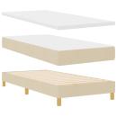 ARDEBO.de - Boxspringbett mit Matratze Creme 90x200 cm Stoff Creme