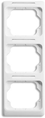ARDEBO.de Busch-Jaeger 1733 NSKA-24G Abdeckrahmen, 3-fach, senkrecht, mit Sichtfenster und Beschriftungsträger, Busch alpha exclusive, studioweiß hochglanz