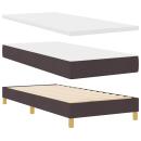ARDEBO.de - Boxspringbett mit Matratze Creme 90x200 cm Stoff Dunkelbraun