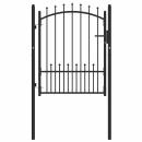 ARDEBO.de - Zauntor Schwarz 100 x 125 cm Pulverbeschichteter Stahl