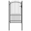 ARDEBO.de - Zauntor Schwarz 100 x 175 cm Pulverbeschichteter Stahl