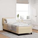 ARDEBO.de - Boxspringbett mit Matratze mit Matratze Creme 80 x 200 cm Stoff
