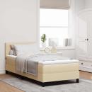 ARDEBO.de - Boxspringbett mit Matratze mit Kopfteil Creme 80 x 200 cm Stoff