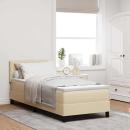 ARDEBO.de - Boxspringbett mit Matratze mit Kopfteil Creme 80 x 200 cm Stoff