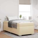 ARDEBO.de - Bettgestell Creme 90 x 190 cm Stoff