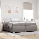 ARDEBO.de - Bettgestell Taupe 200 x 200 cm Stoff