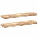 ARDEBO.de - Schweberegale 2 Stk. 80x20x4 cm Massivholz Akazie Unbehandelt