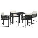 ARDEBO.de - Garten Essgruppe 5 pcs Schwarz Poly-Rattan