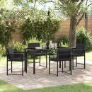 ARDEBO.de - Garten Essgruppe 5 pcs Schwarz Poly-Rattan