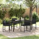 ARDEBO.de - Garten Essgruppe 5 pcs Schwarz Poly-Rattan