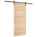 ARDEBO.de - Schiebetür Braun 90 x 208 cm Massivholz Kiefer