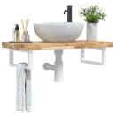 ARDEBO.de - Waschbeckenregal Wandmontage Stahl und Akazienholz