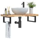 ARDEBO.de - Waschbeckenregal Wandmontage Stahl und Akazienholz