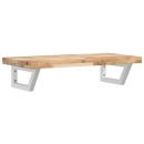 ARDEBO.de - Waschbeckenregal Wandmontage Stahl und Akazienholz