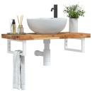 ARDEBO.de - Waschbeckenregal Wandmontage Stahl und Akazienholz