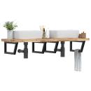 ARDEBO.de - Waschbeckenregal Wandmontage Stahl und Akazienholz