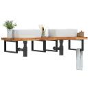 ARDEBO.de - Waschbeckenregal Wandmontage Stahl und Akazienholz