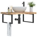 ARDEBO.de - Waschbeckenregal Wandmontage Stahl und Akazienholz