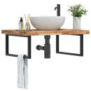 ARDEBO.de - Waschbeckenregal Wandmontage Stahl und Akazienholz