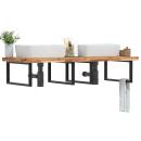 ARDEBO.de - Waschbeckenregal Wandmontage Stahl und Akazienholz