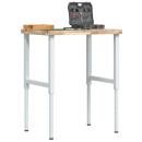 ARDEBO.de - Werkbank 80x60x(73-99,5) cm Massivholz Akazie Rechteckig