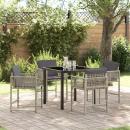 ARDEBO.de - Garten Essgruppe 5 pcs Hellgrau Poly-Rattan
